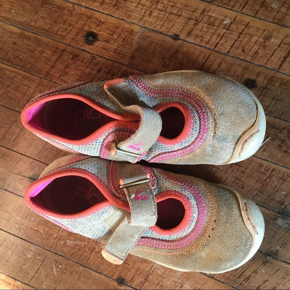 Plae Emme gold shimmer suede 11.5 Mary Jane shoes
